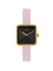 Vierkant Goudkleurig M&M Dames Horloge met Roze Horlogeband