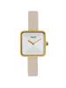 Vierkant Goudkleurig M&M Dames Horloge met Crème Horlogeband