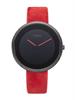 Robuust Zwart M&M Dames Horloge met Rode Horlogeband