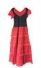 Flamenco jurk / Spaanse jurk dames rood zwart Maat 20 - leng