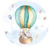 Behangcirkel Luchtballon met dieren fotobehang, 