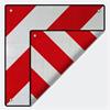Achterwaarschuwingsbord 500x500mm rood wit Spanje/Italië