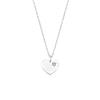 Zilveren Hartvormige Graveer Collier met Zirkonia