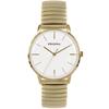 Goudkleurig Prisma Heren Horloge met Witte Wijzerplaat en Re