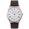 Roségoudkleurig Heren Horloge met Bruin Lederen Horlogeband