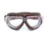 CRG vintage, bruin leren motorbril Glaskleur: Helder