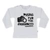 T-Shirt posing for the mamaraggi 50/56 / lange mouw / wit