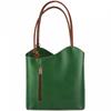 CARA Italiaans leren schoudertas / rugtas groen