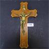 Online Veiling: Fraai in hout gesneden kruis met bronzen ...