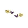 Karma Goudkleurige Zirconia Double Lila Leaves Oorknoppen