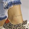 Grote foto grove schakel enkelbandje van gerhodineerd zilver kleding dames sieraden