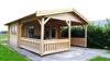 Tuinhuis-Blokhut 4x3+3: 440 x 340 x 265 (h) cm