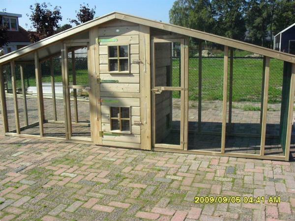UISEBRT Kippenhok voor kleine dieren, 3 x 2 x 2 m, buitenren met PE-dak