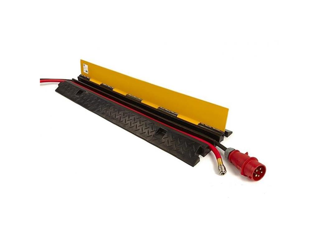 ybaymy Kabelbrug met 5 kanalen, 91 x 50 x 5 cm, kabelbeschermingsmat, buiten, overrijbeveiliging voor kabels, buiten, kabelbinders, bescherming, kabelafdekking, beschermers, 3000 kg, draagvermogen
