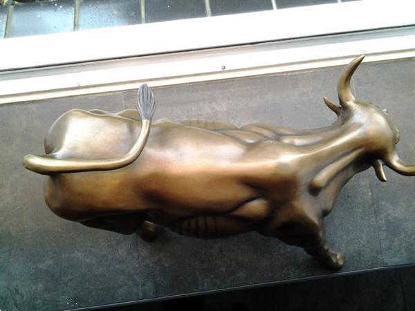 Bronzen beeld, stierenhars decoratie, woonkamer decoratie standbeeld, kantoor decor stier en beer beeldjes, geschikt voor slaapkamer, studeerkamer, wijnkast, kantoor, kunst cadeau,Goud,27 * 13 * 27cm