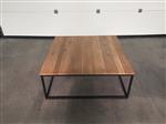 (164) Vierkante salontafel metaal en massief hout
