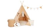 Tipi tent Caramel XXL SET met accessoires Caramel XXL set: tipi, speelmat, 4kussens, speelgoedmand, 
