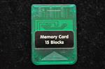 Playstation 1 Memory Card 15 Blocks Groen PS1