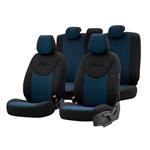 Universele Stoffen Stoelhoezenset 'Attraction' Zwart/Blauw - 11-delig - geschikt voor Side-Airbags