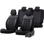 Universele Velours/Stoffen Stoelhoezenset 'Comfortline' Zwart - 11-delig - geschikt voor Side-Airbag