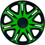 4-Delige J-Tec Wieldoppenset Nascar 16-inch zwart/groen