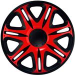 4-Delige J-Tec Wieldoppenset Nascar 16-inch zwart/rood