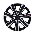 4-Delige J-Tec Wieldoppenset GTR Carbon 15-inch zilver/zwart