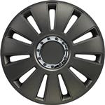 4-Delige Wieldoppenset Silverstone Pro 16-inch gun-metal + chroom ring