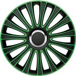 4-Delige Wieldoppenset LeMans 13-inch zwart/groen