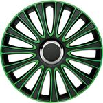 4-Delige Wieldoppenset LeMans 14-inch zwart/groen