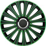 4-Delige Wieldoppenset LeMans 14-inch zwart/groen