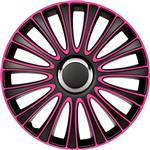 4-Delige Wieldoppenset LeMans 15-inch zwart/roze