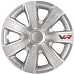 4-Delige Wieldoppenset VR 14-inch zilver/carbon-look/logo