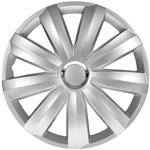 4-Delige Wieldoppenset Venture Pro 13-inch zilver + chroom ring (Nylon)