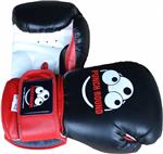 Punch Round Muay Thai Bokshandschoenen Sparring Zwart Rood