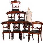 Antieke stoelen /  Stel van 6 eetkamerstoelen + 1 armstoel  ca. 1835 incl. bekleding naar wens (No.7