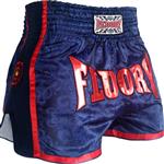 Fluory Muay Thai Short Kickboks Broek Blauw Rood MTSF29