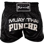 PunchR™ Muay Thai Short Crocodile Zwart Wit