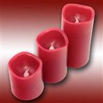 Wax led kaarsen set 3 stuks Rood