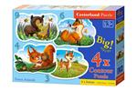 4 Delige puzzel set Dieren in het bos Castorland B-005079