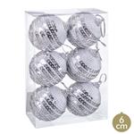 Kerstballen set 6 stuks Zilver Ø 6 cm