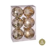 Kerstballen set 6 stuks Goud Ø 6 cm