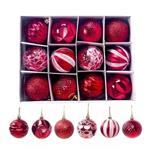 Kerstballen 12 stuks 6 cm Rood