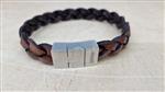 Thomss no. 1 gevlochten leren herenarmband bruin 22,5 cm