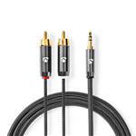 Stereo-Audiokabel 3,5 mm male- 2x RCA male 3.00m Stereo-Audiokabel 3,5 mm male- 2x RCA male 3.00 m