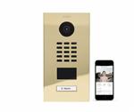 DoorBird IP intercom D2101V - Messing, 1 drukknop DoorBird IP intercom D2101V inbouw Hoogglans Messi