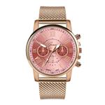 Luxe Horloge voor Dames - Modieus Kwarts Uurwerk Mesh Bandje Roze