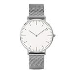 Minimalistisch Horloge voor Dames - Modieus Kwarts Uurwerk Mesh Bandje Zilver Wit