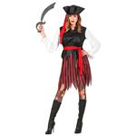 Piraat Jurk Rood Zwart Dames