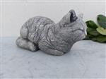 Beeld, dromende kat in prima staat - 16 cm - cast stone